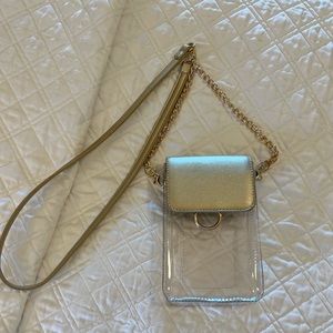 Clear plastic cross body Gold